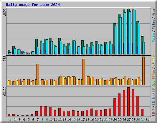 Daily usage for June 2024