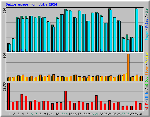 Daily usage for July 2024